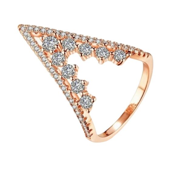 Rose gold v / wishbone shape ring - Picture 1 of 6
